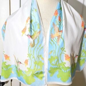 1984 National Wildlife Refuge. Scarf With Birds. 13.5" X 43".
